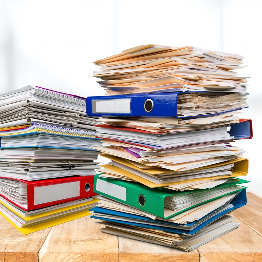 Photo of a pile of office folders