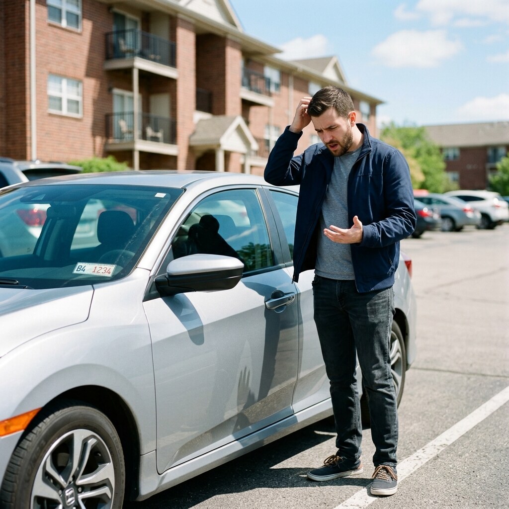 Generated image of a man who has forgotten his car keys