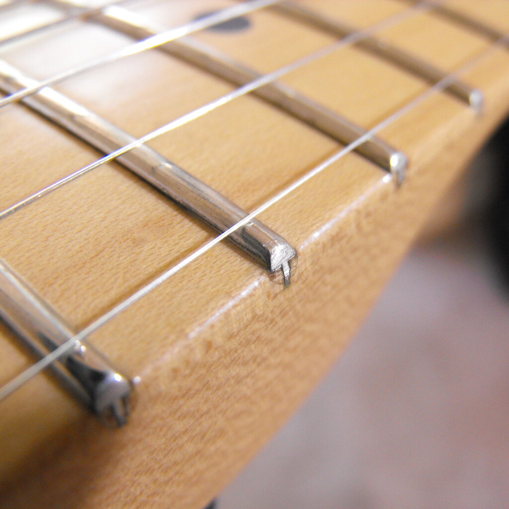 Photo of guitar frets