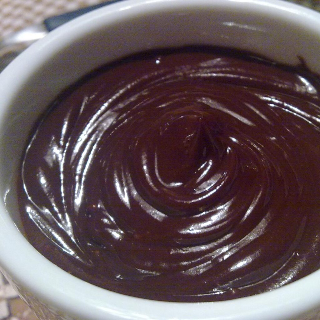 Photo of a bowl of ganache.