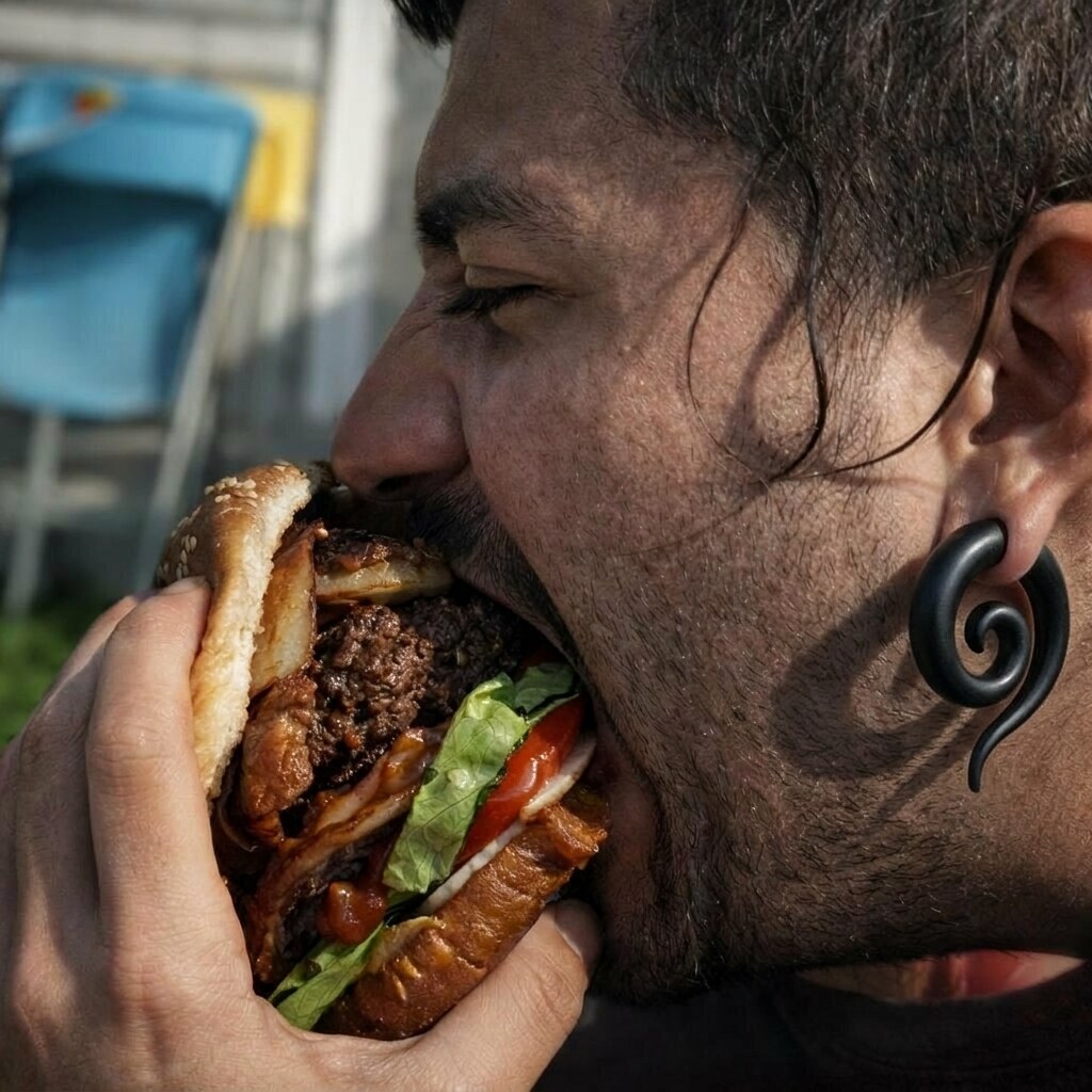 Photo of a man eating
