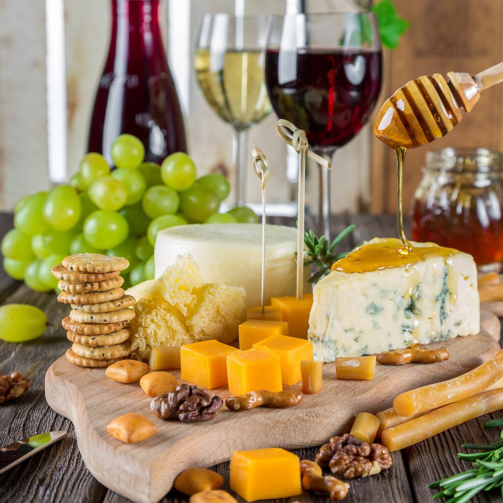 Photo of gourmet cheeses