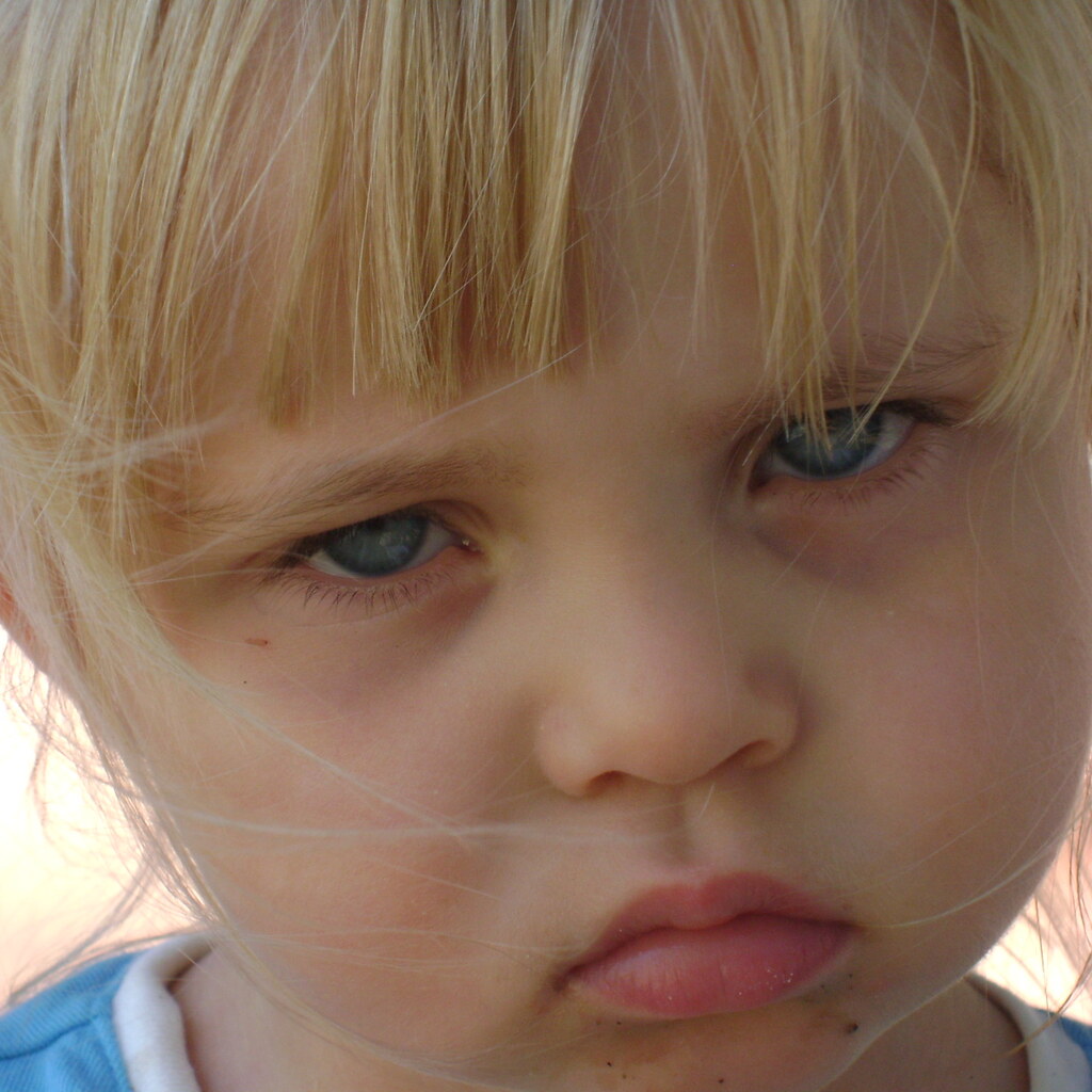 Photo of a grumpy toddler
