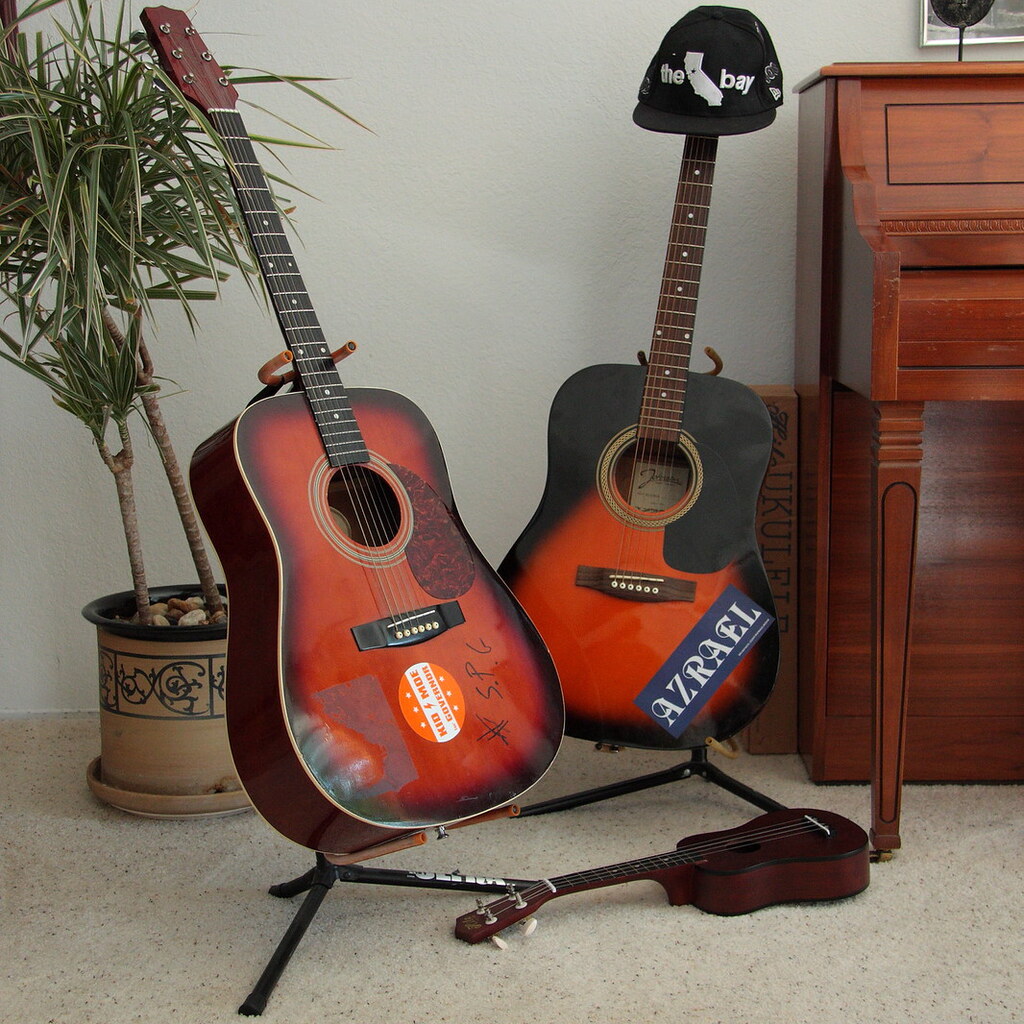 Photo of two guitars