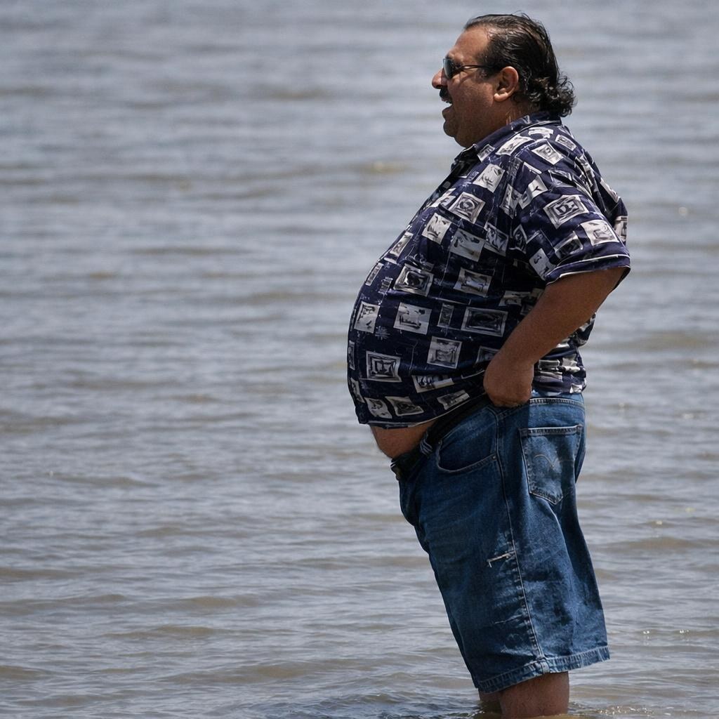 Photo of a man with a beer gut