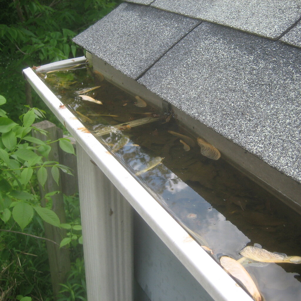 Photo of a roof gutter