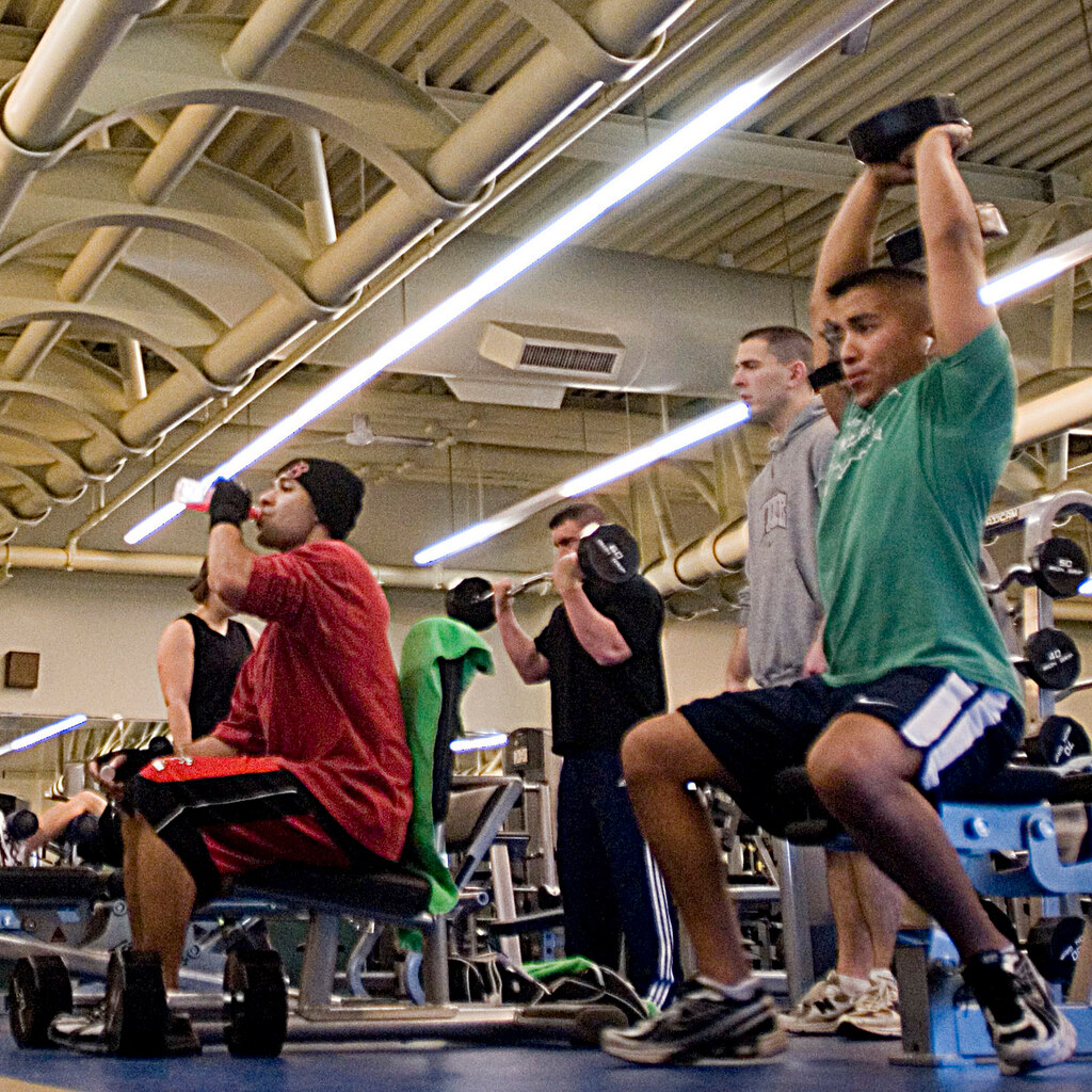 Photo of men in a gymnasium