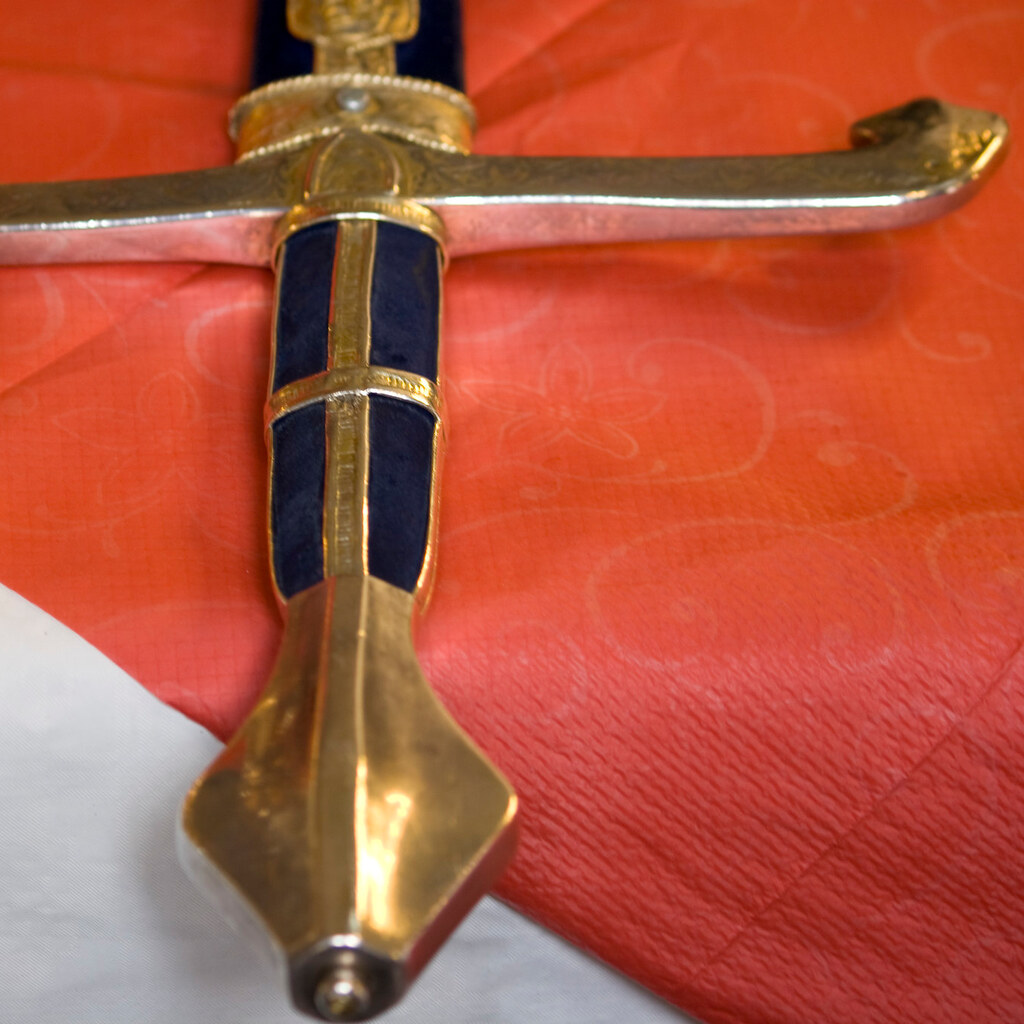 Photo of some sword hilts