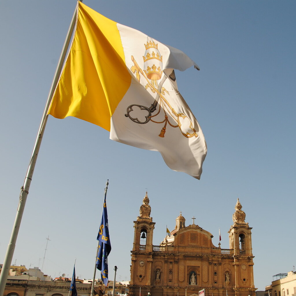 The flag of the Holy See. 
