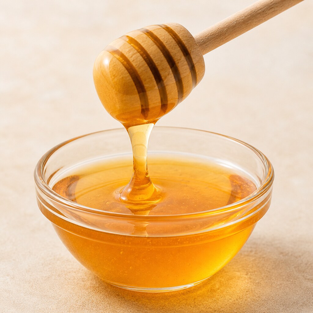 Generated image of drizzling honey