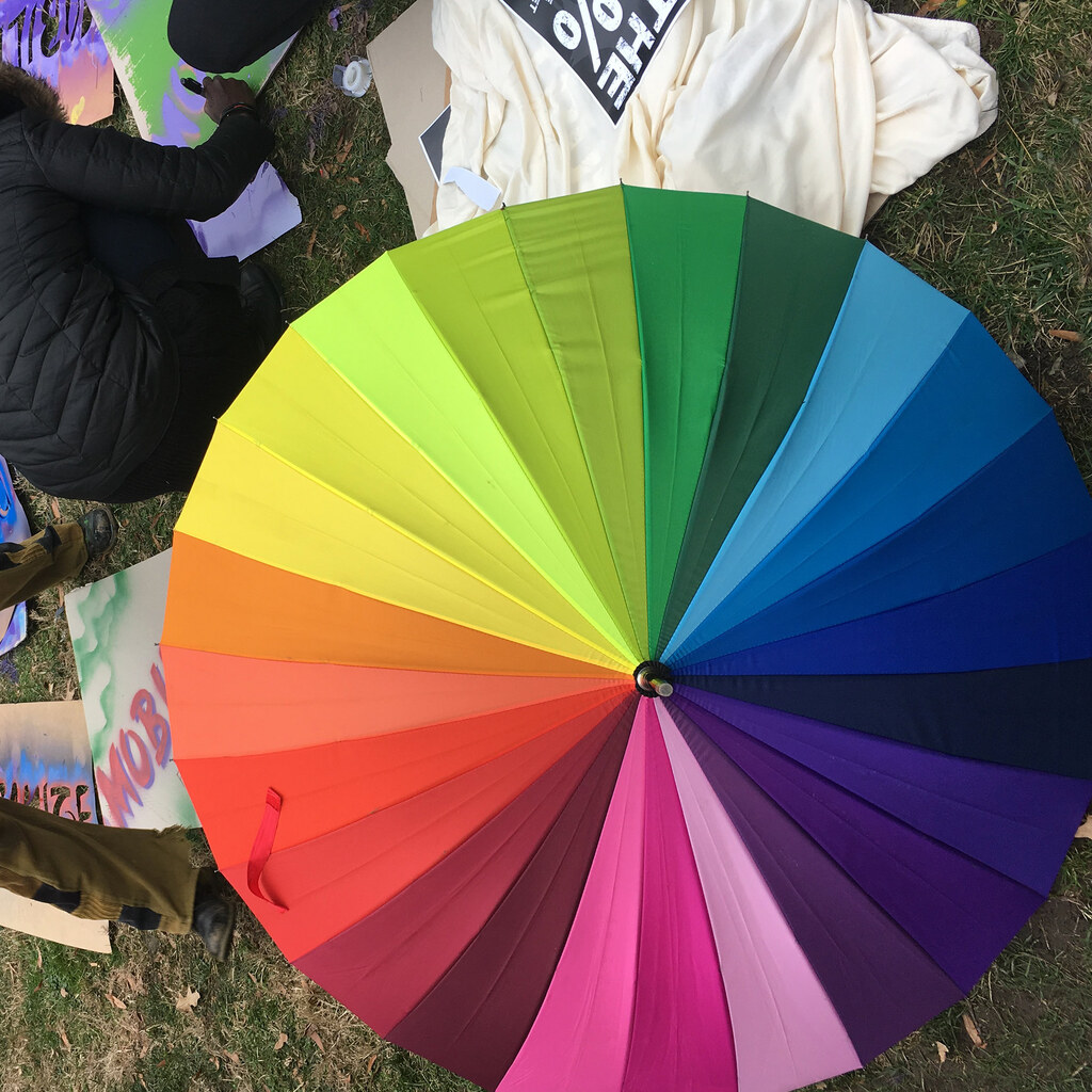 Photo of a colored umbrella
