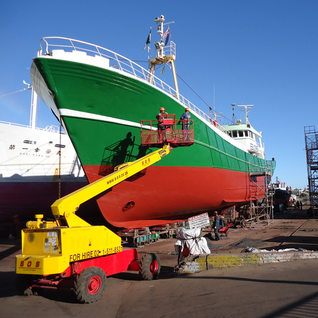 Photo of a boat being repaired