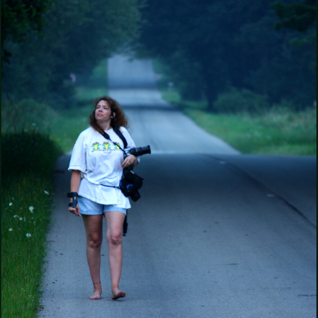 Photo of a woman walking in humid weather