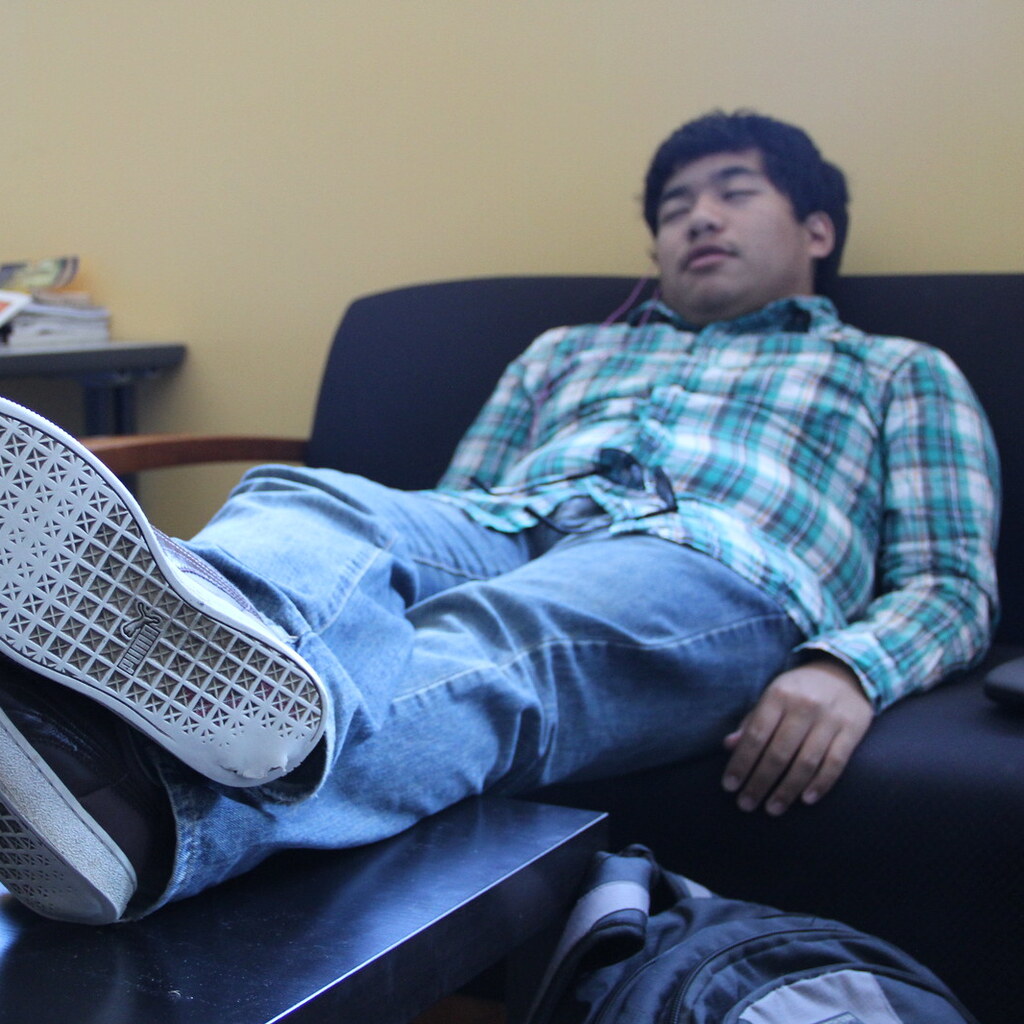 Photo of a man being lazy