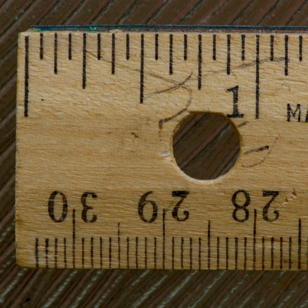 Photo of an inch marker on a ruler