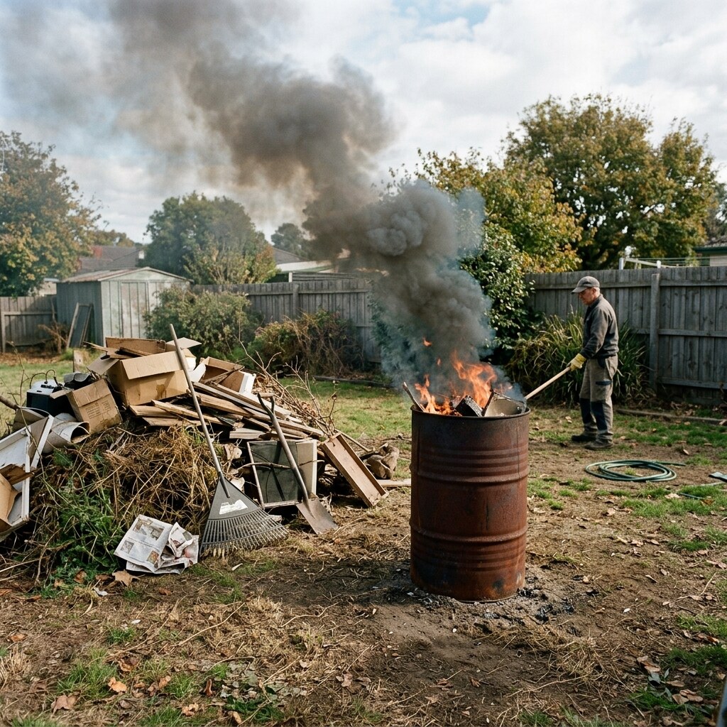 Generated image of a backyard burnoff