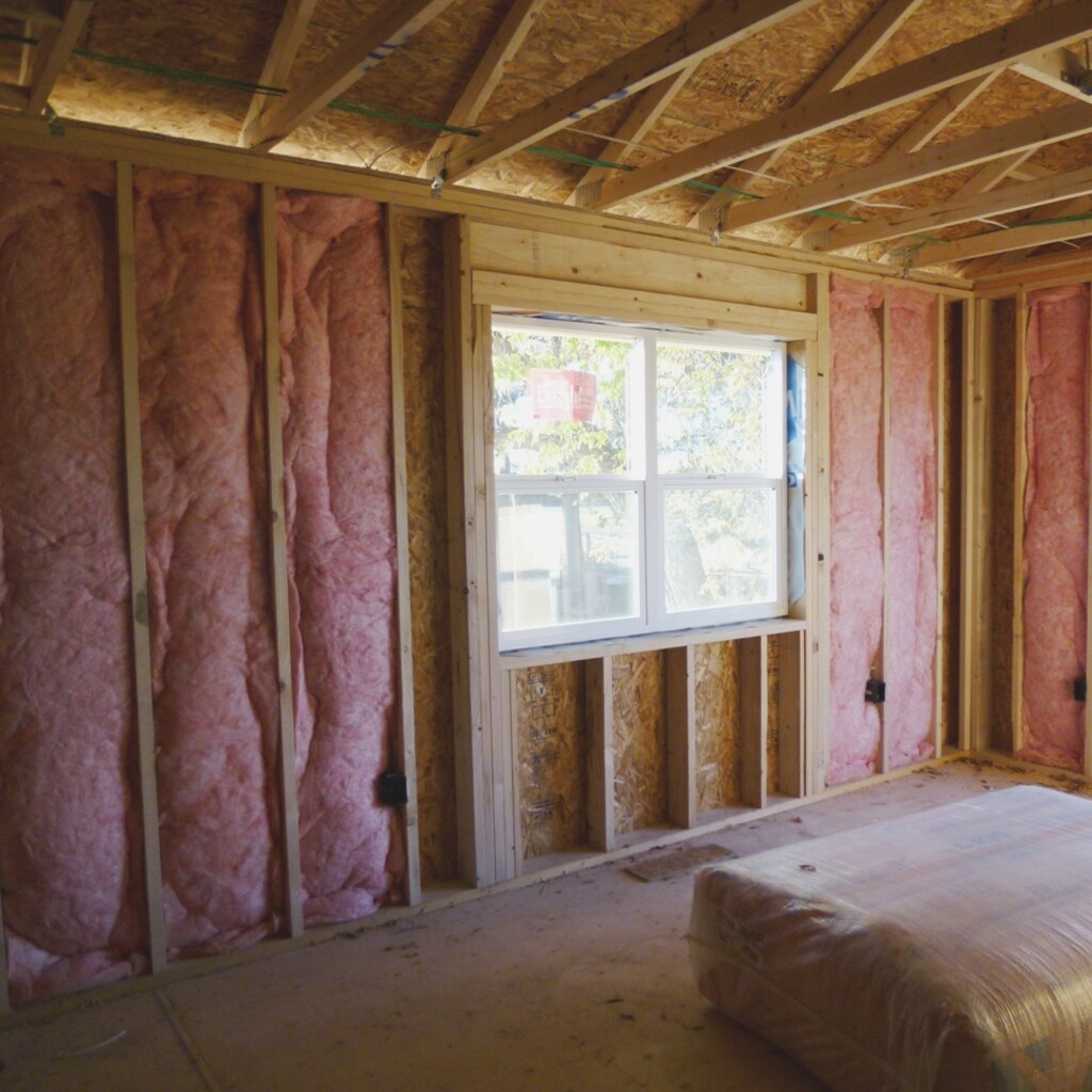 Photo of insulated walls.