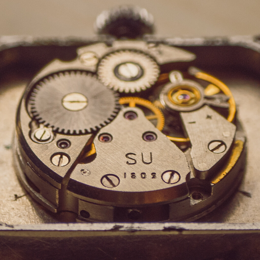 Photo of the inside of a watch