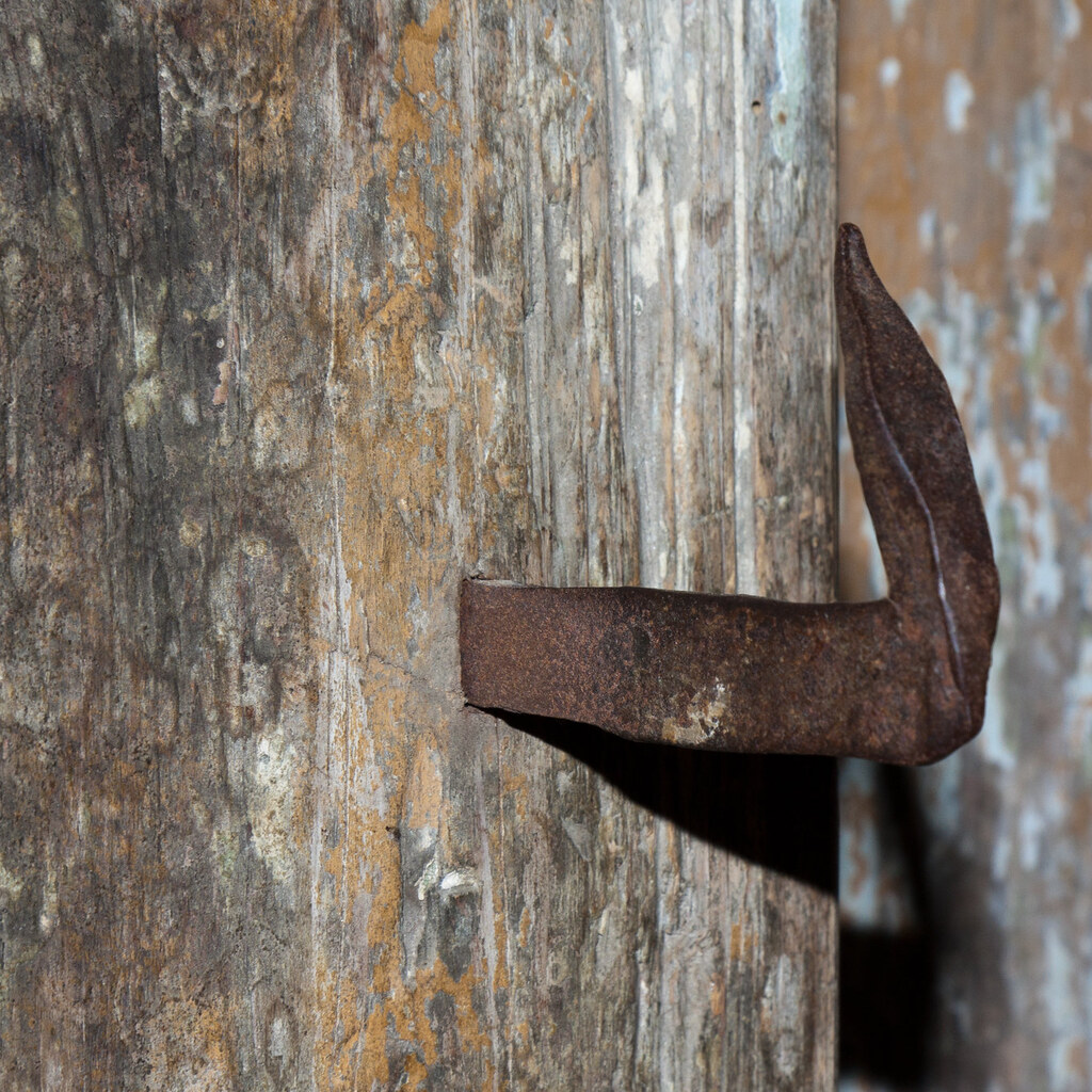 Photo of a nail in a door