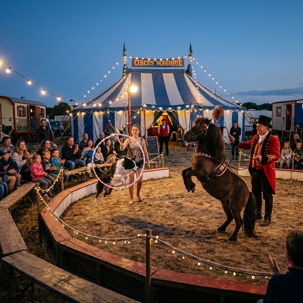 Generated image of a dog and pony show