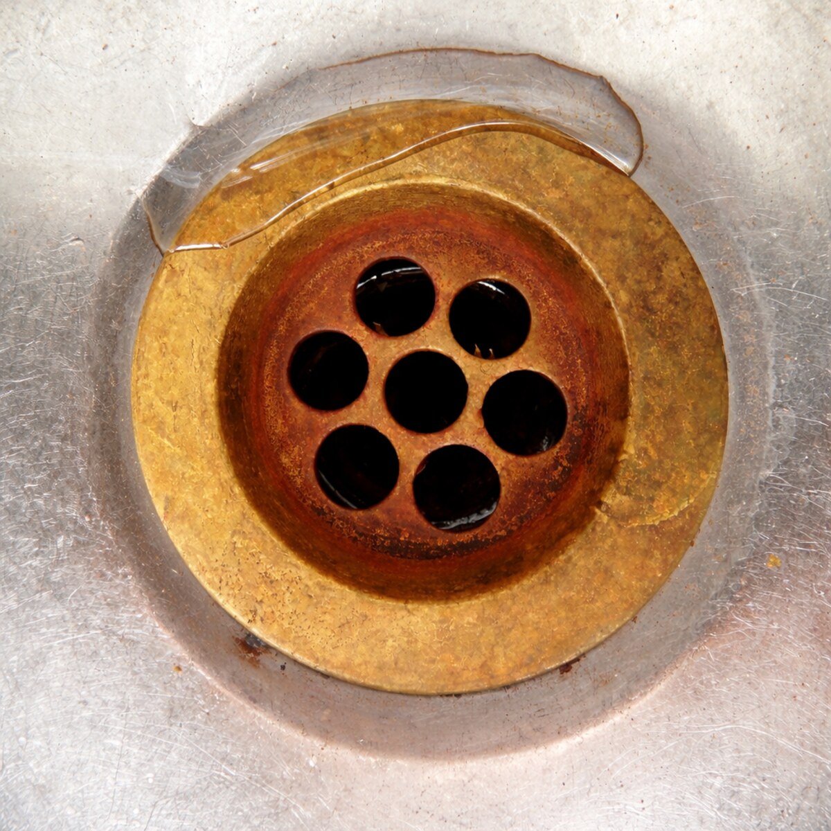 Photo of a sink drain