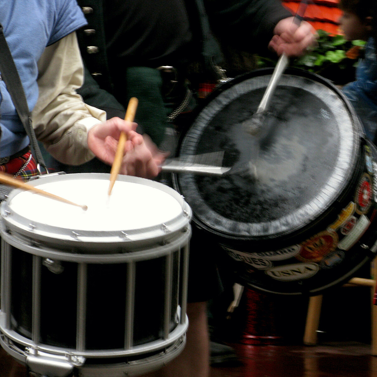 Photo of people drumming up support