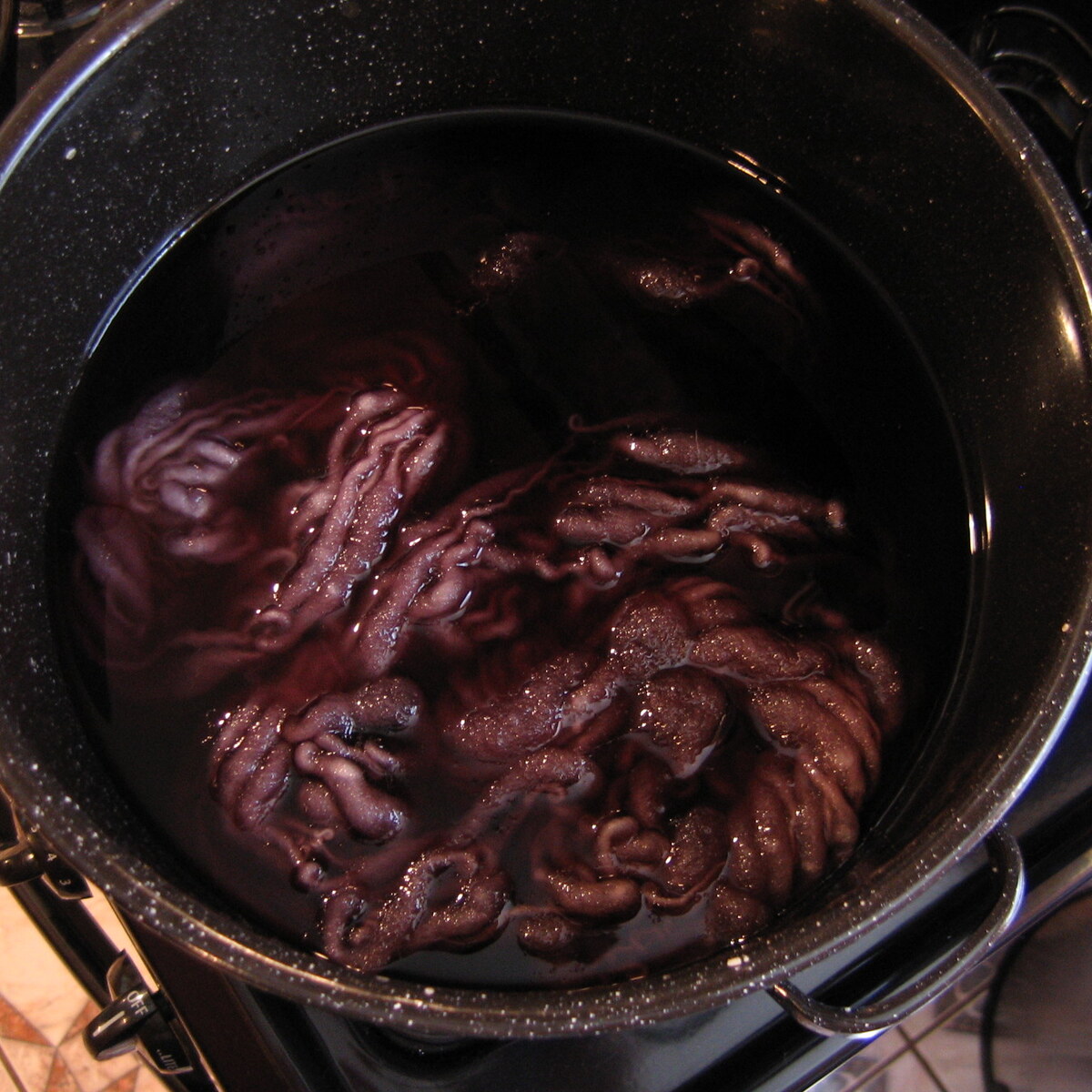 Photo of wool being dyed