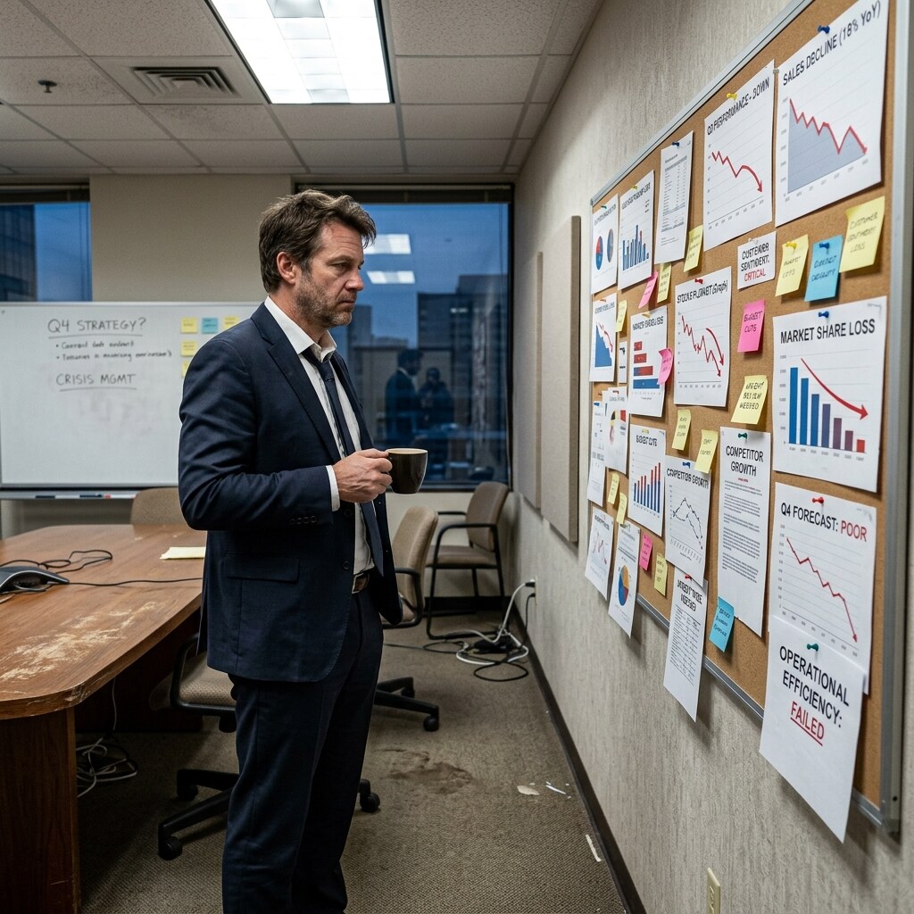 Generated image of a man facing the facts