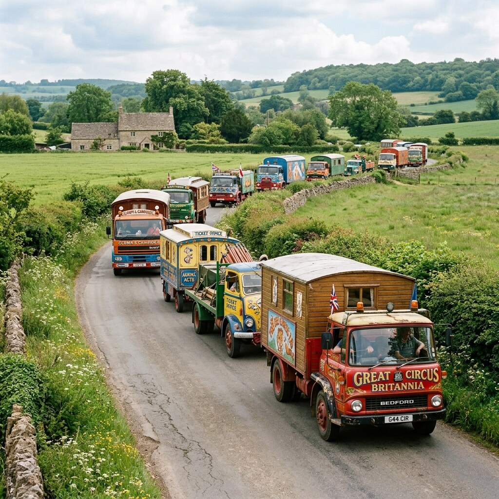 Generated image of a circus convoy