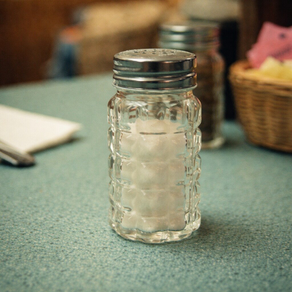 Altered image of a diner salt shaker