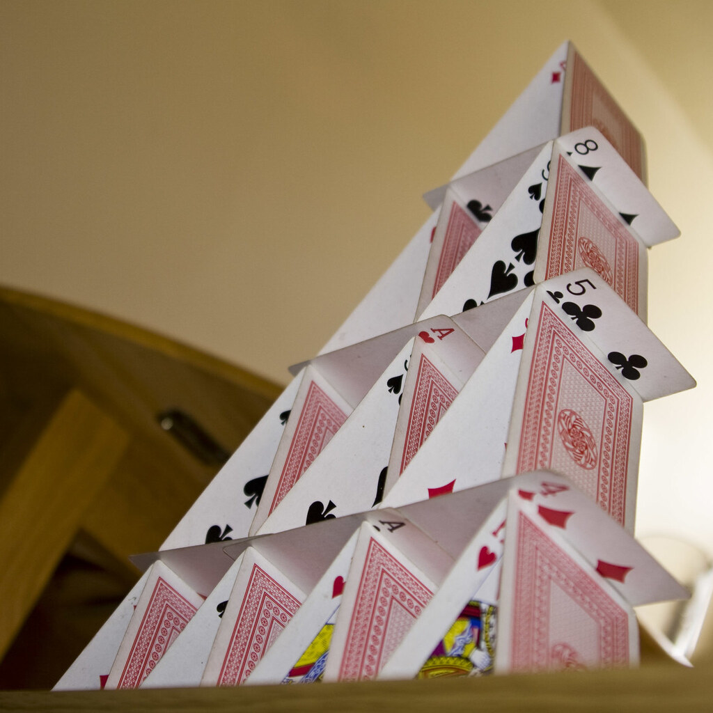 Photo of a house of cards