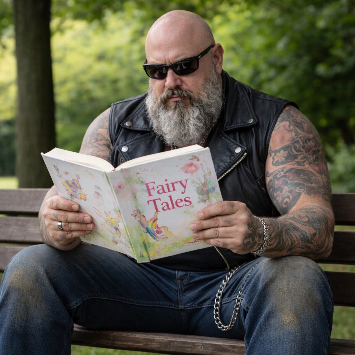 Generated image of a man reading a book