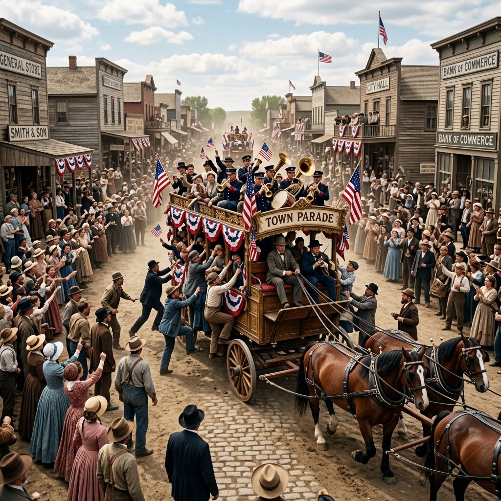 Generated image of people jumping on the bandwagon