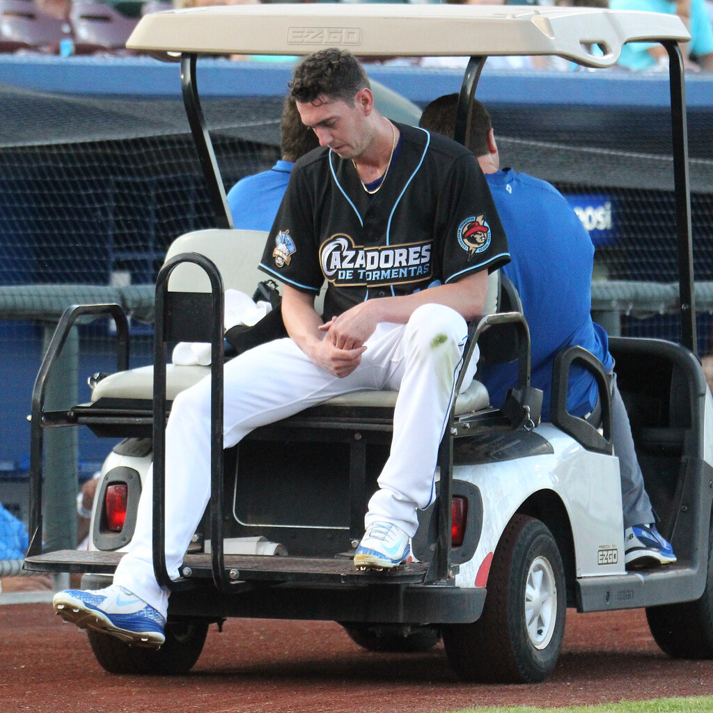 Photo of an injured baseball player