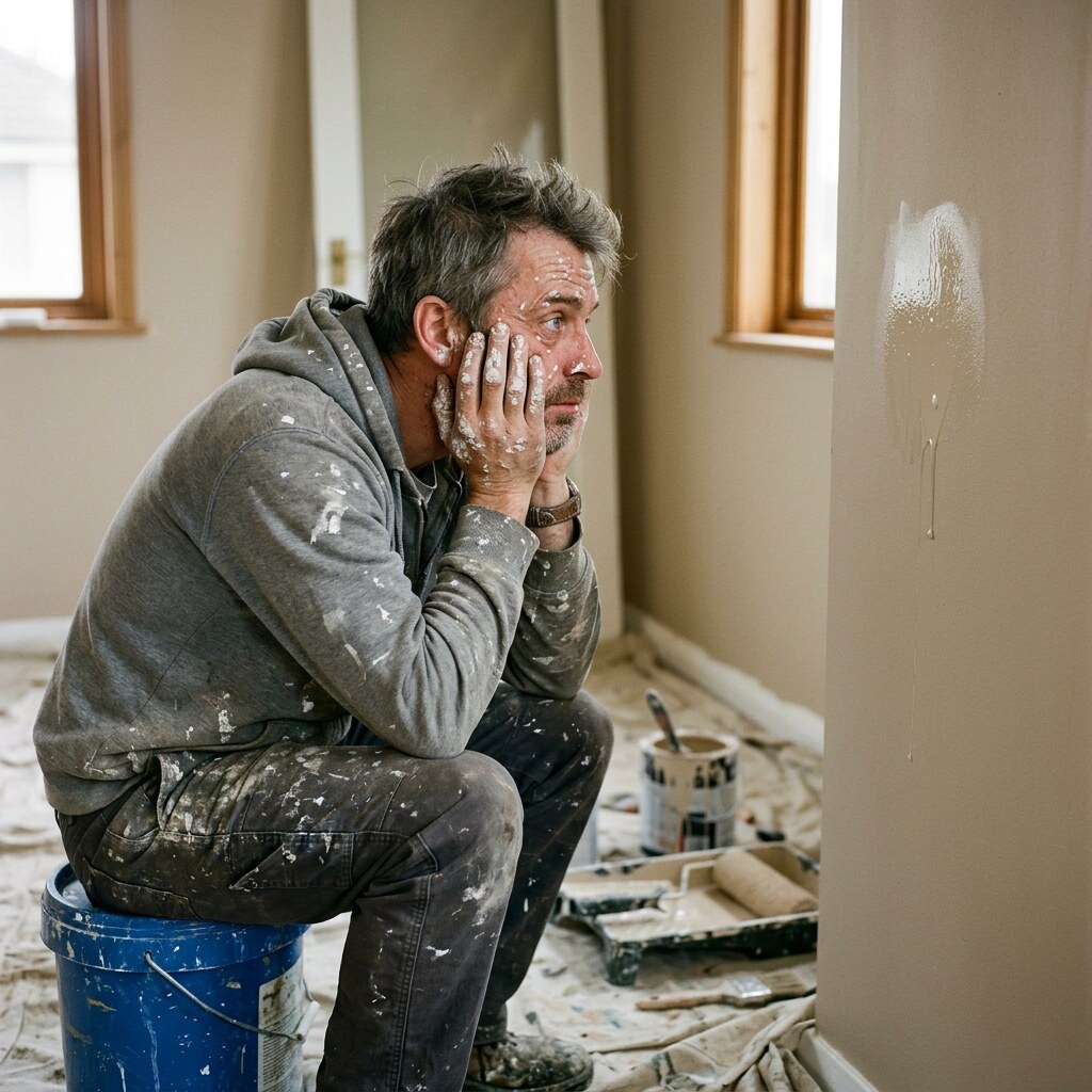 Generated image of a man watching paint dry