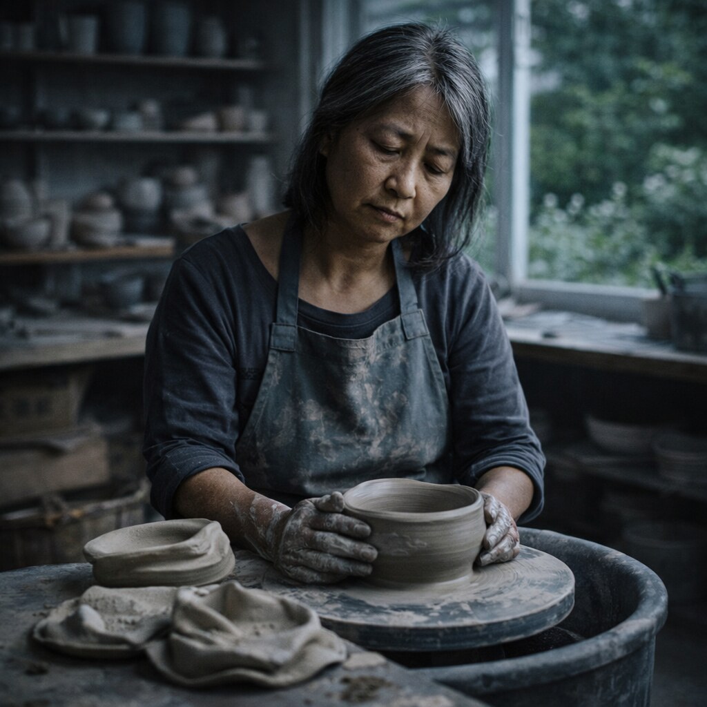 Generated image of a woman who has lost her touch