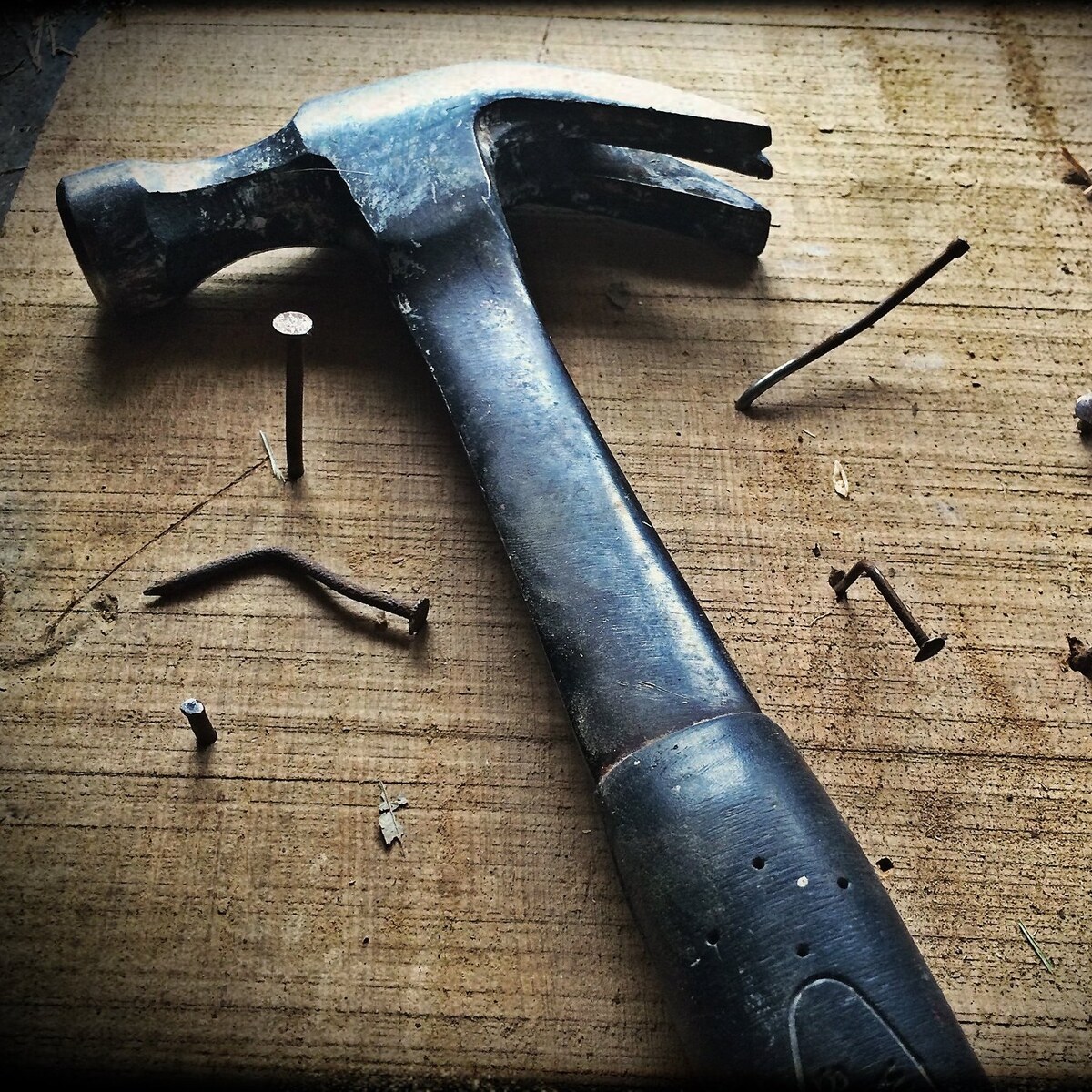 Photo of a hammer and nails