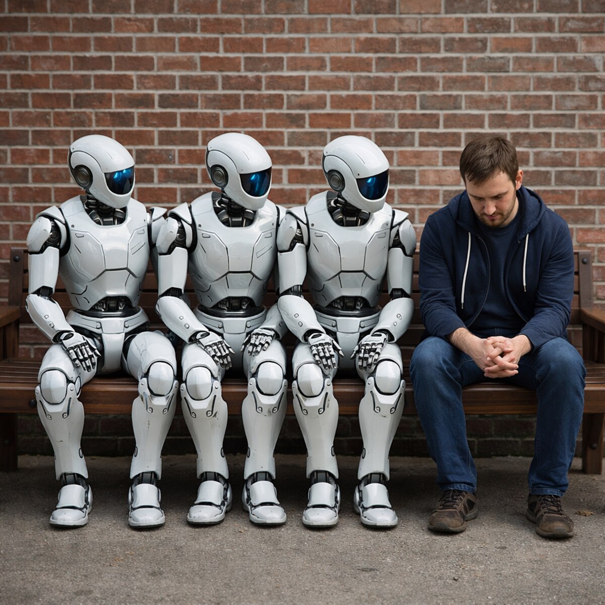 Generated image of 3 robots and a human