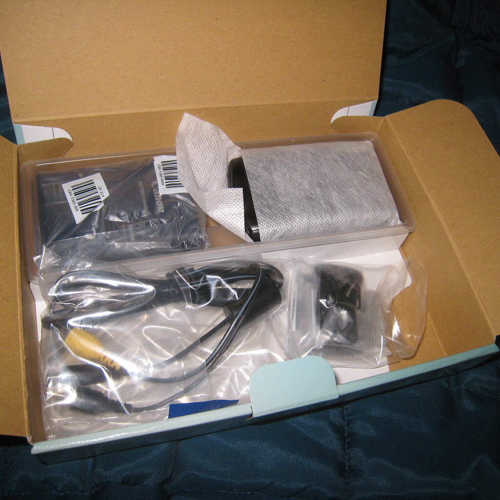 Photo of a camera still in its box