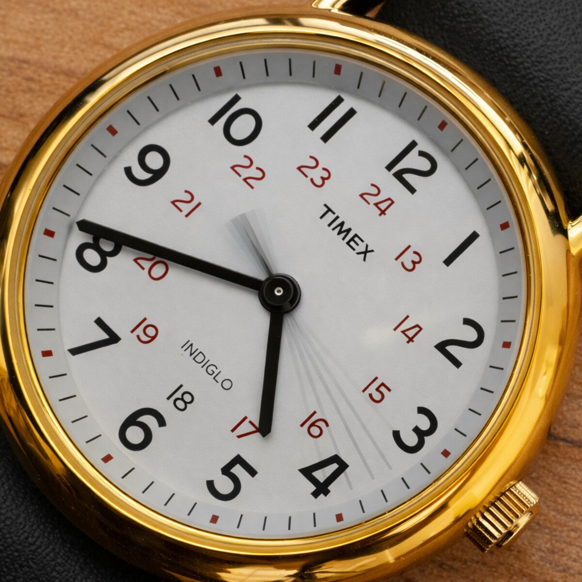 Close up photo of a watch face