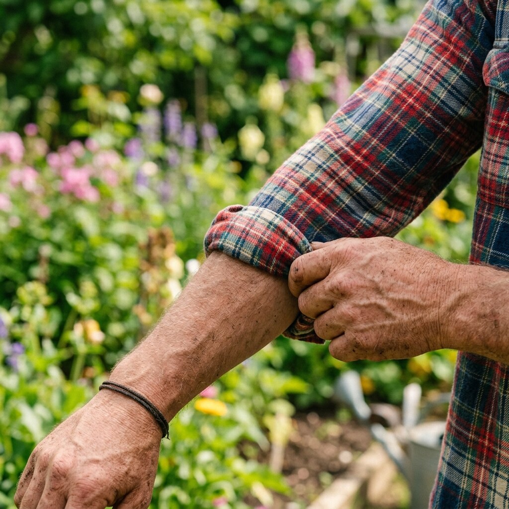 Generated image of a gardener rolling up their sleeves