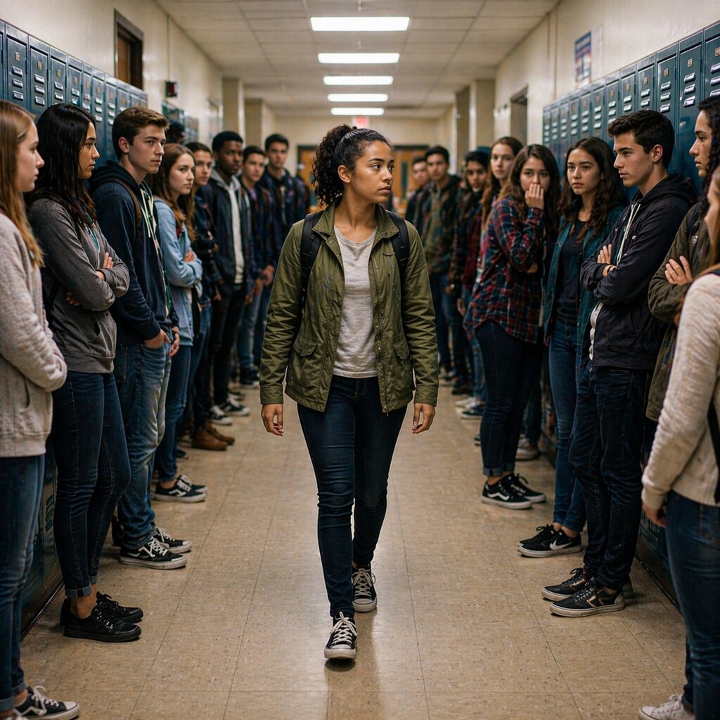 Generated image of a teen running the gauntlet