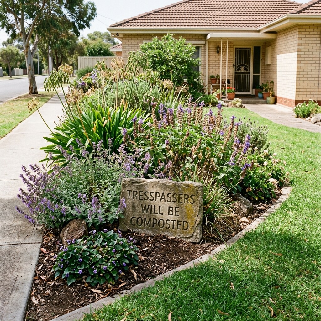 Generated image of a plaque in a garden