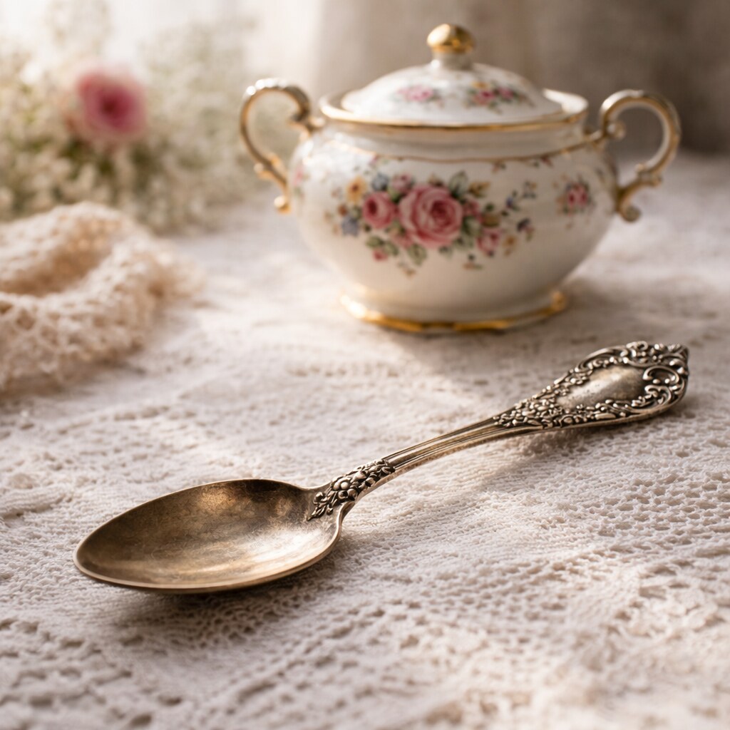 Generated image of a silver spoon