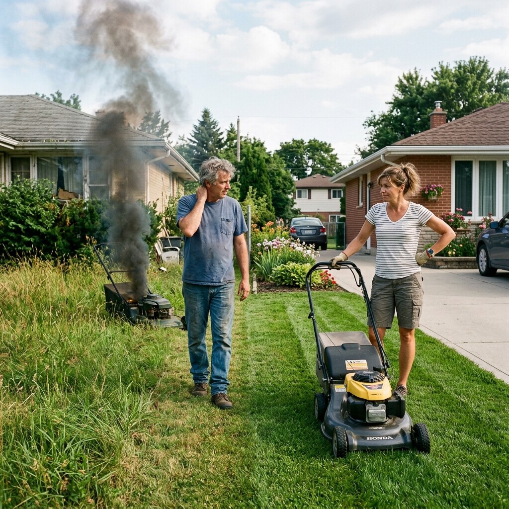 Generated image of a man swallowing his pride