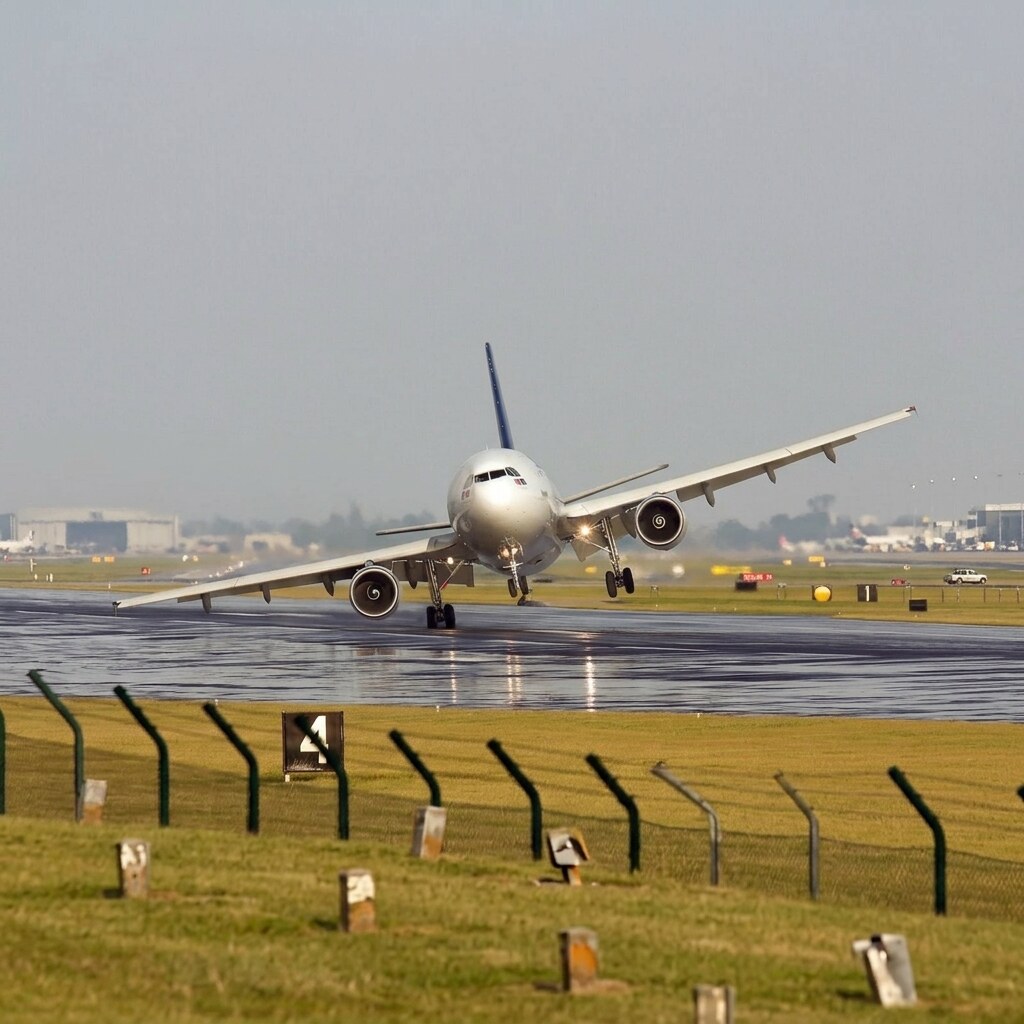 Photo of a plane landing