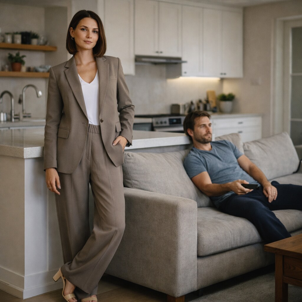 Generated image of a woman wearing a pant suit