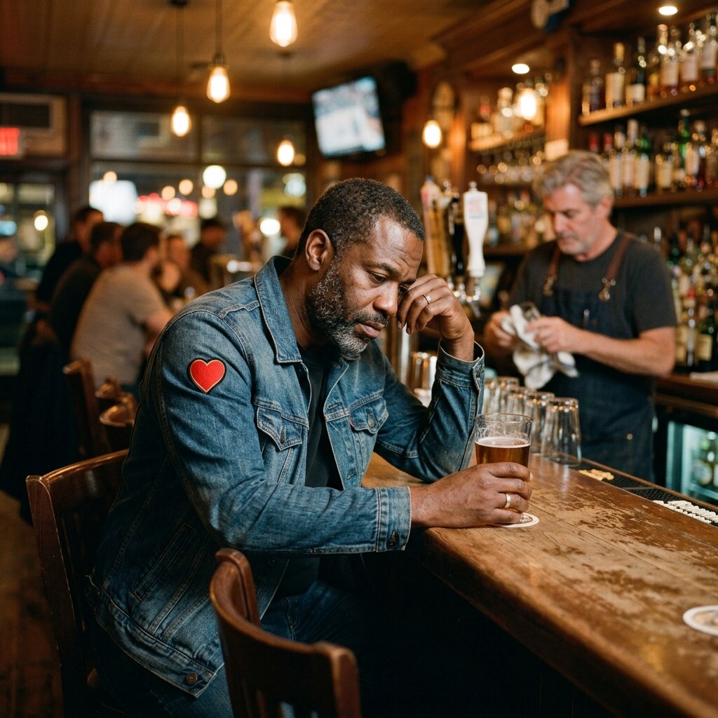 Generated image of a man with his heart on his sleeve