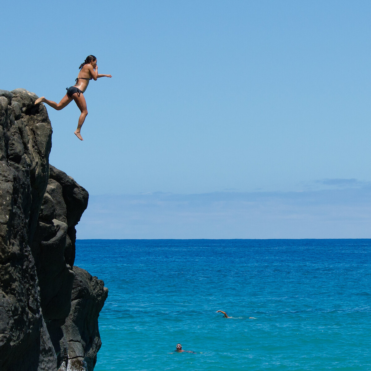 Photo of a cliff diver