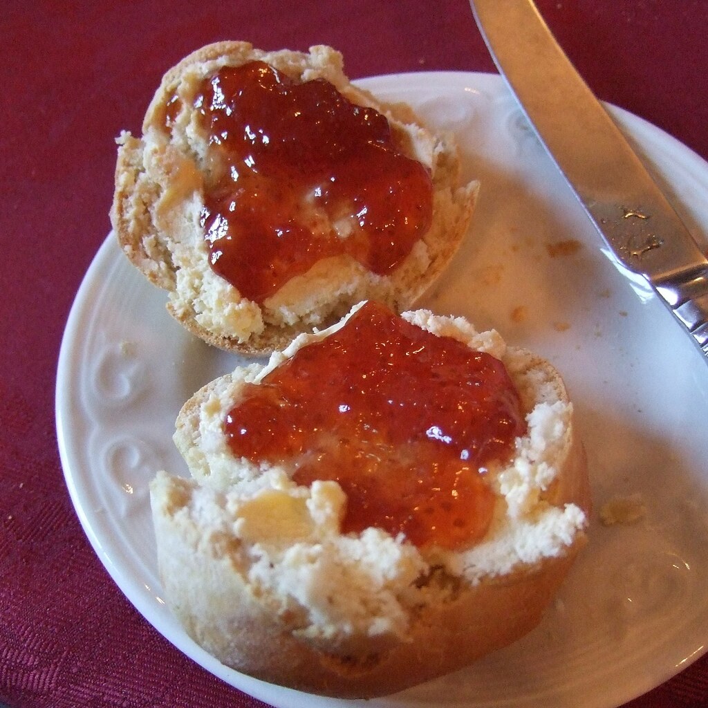 photo of jam on scones